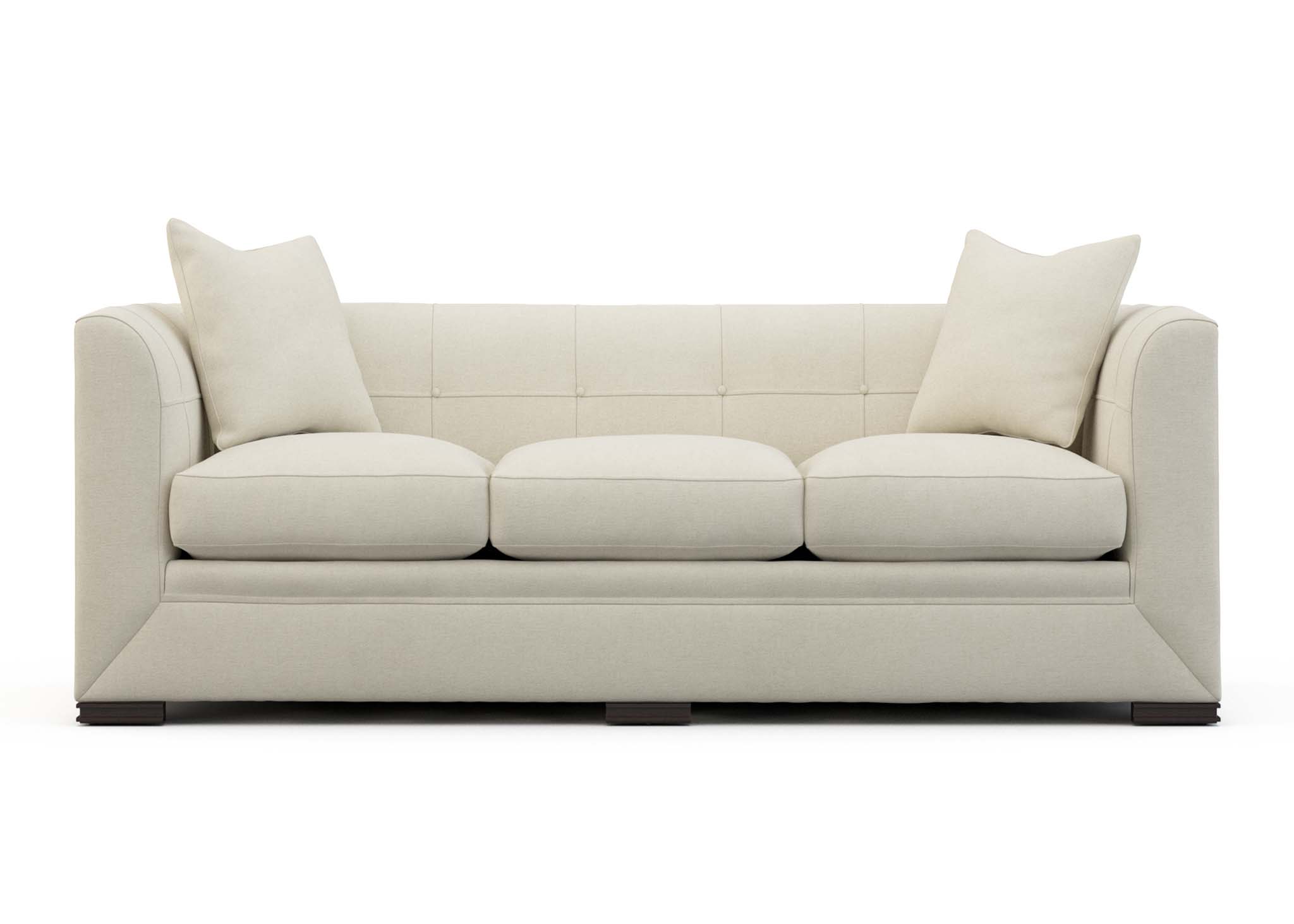 Shop Hickory White Tight-Back Sofa W/ Spring Down Seat Cushion & Espresso  Wood Stretcher